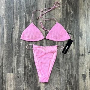 pink terry cloth bikini